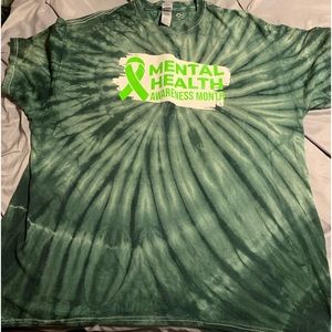 XL Green Tye Dye Mental Heath Awareness Tee